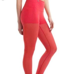 Grey lole legging with mesh inserts